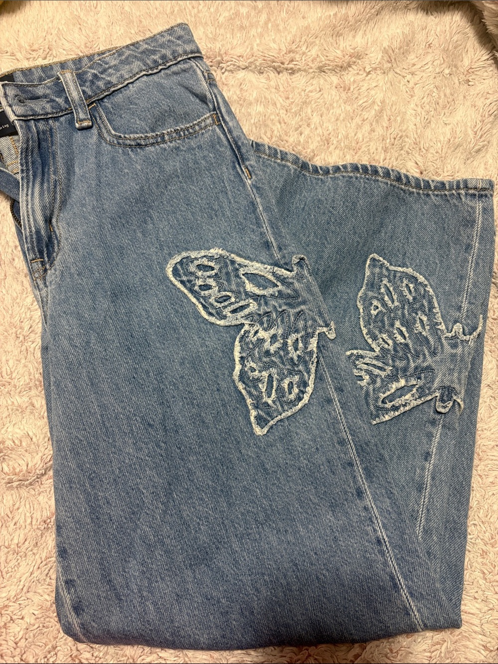 Girls GAP wide leg Jeans with Butterfly Appliqué